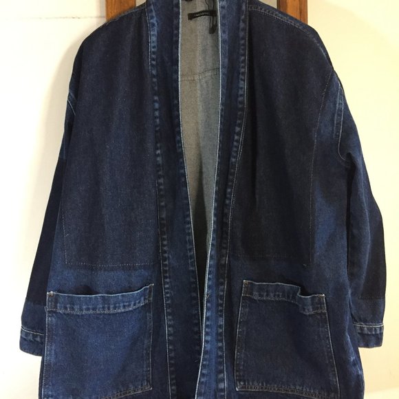 TRENDYOL OPEN FRONT DENIM JACKET - Picture 3 of 5